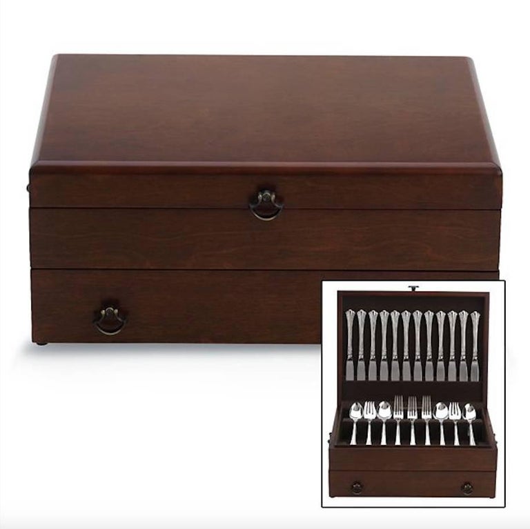 Reed and Barton Silverware Flatware 1Drawer Chest For Sale at 1stDibs