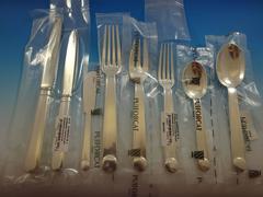 Normandie by Puiforcat French Silver Plate Flatware Set 12 Service 100 Pcs, New