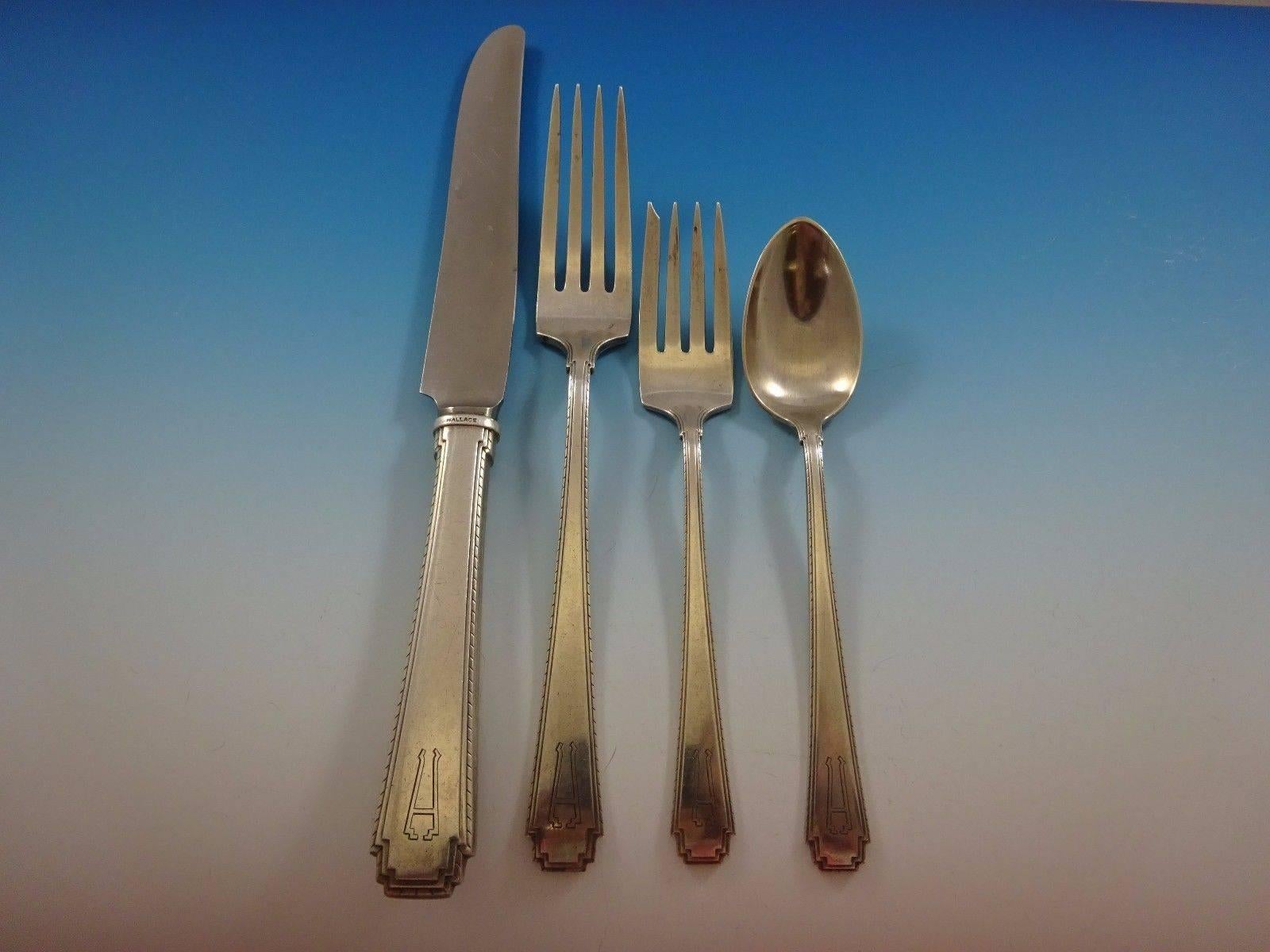 Rhythm by Wallace Cubiertos de Plata de Ley Servicio para 12 Cenas 109 Piezas en Excelente estado para la venta en Big Bend, WI