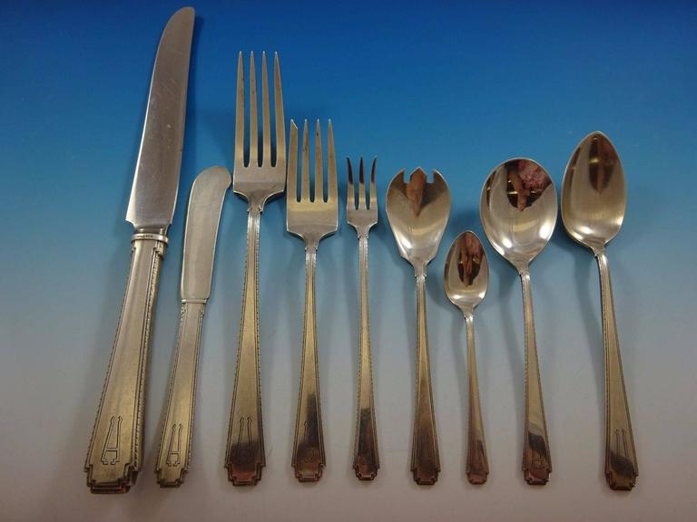 Rhythm by Wallace Sterling Silver Flatware Service for 12 Dinner Set