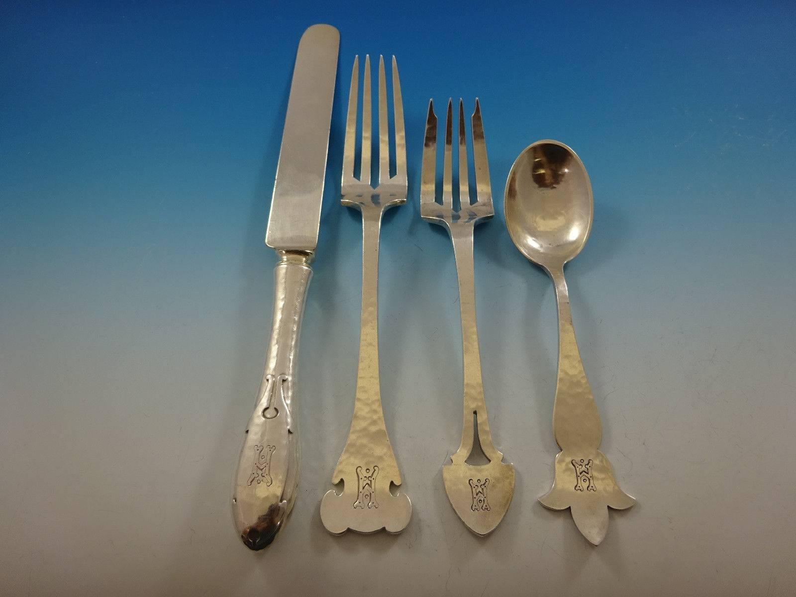 14th Century by Shreve Sterling Silver Flatware Service 12 Set 140 Pieces In Excellent Condition In Big Bend, WI