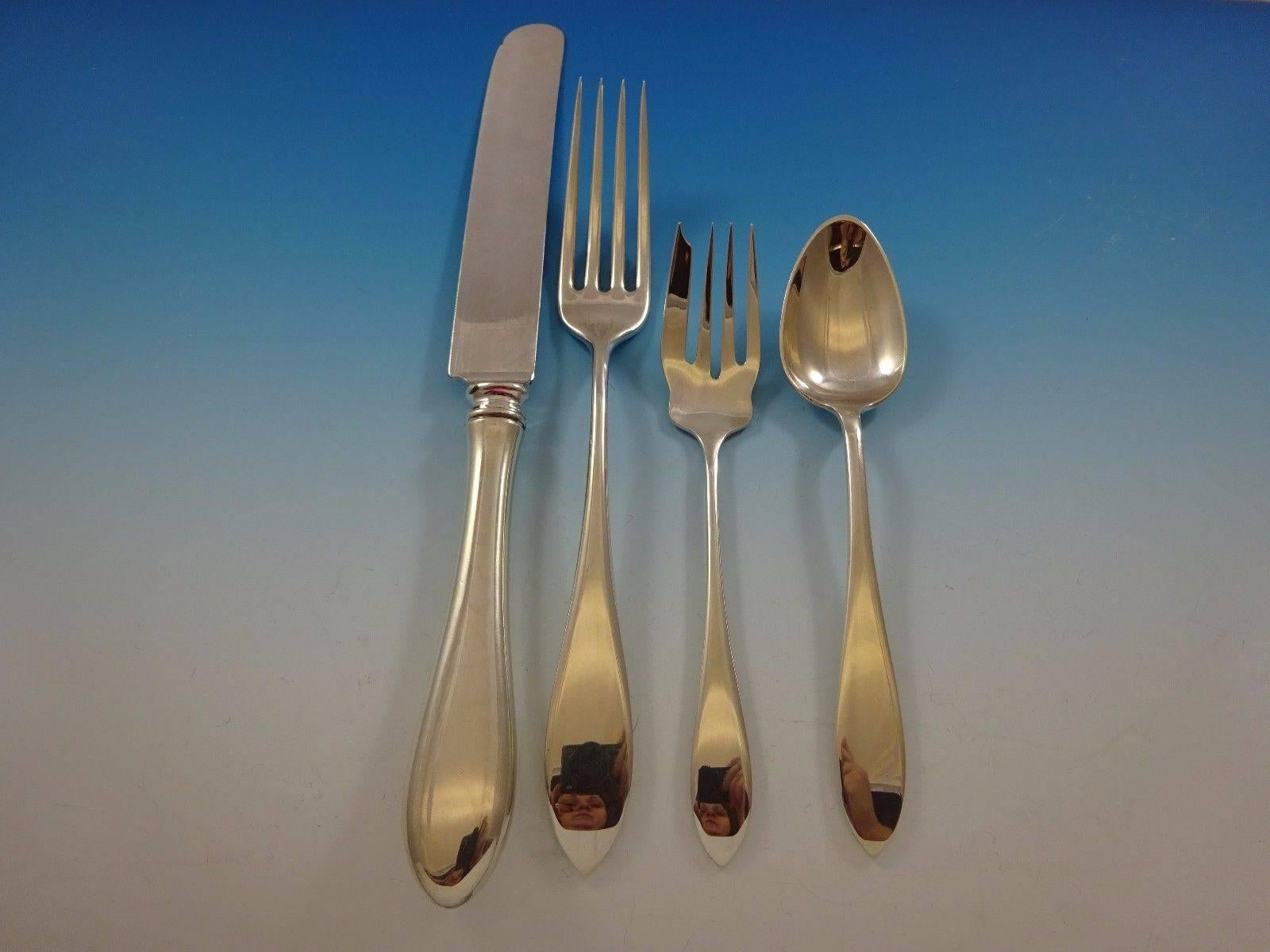 Wallace sterling silver brings elegance to any table setting. Established in 1835, Wallace is a preeminent New England silversmith renowned for exceptional quality and craftsmanship.

Puritan by Wallace sterling silver flatware set of 48 pieces.