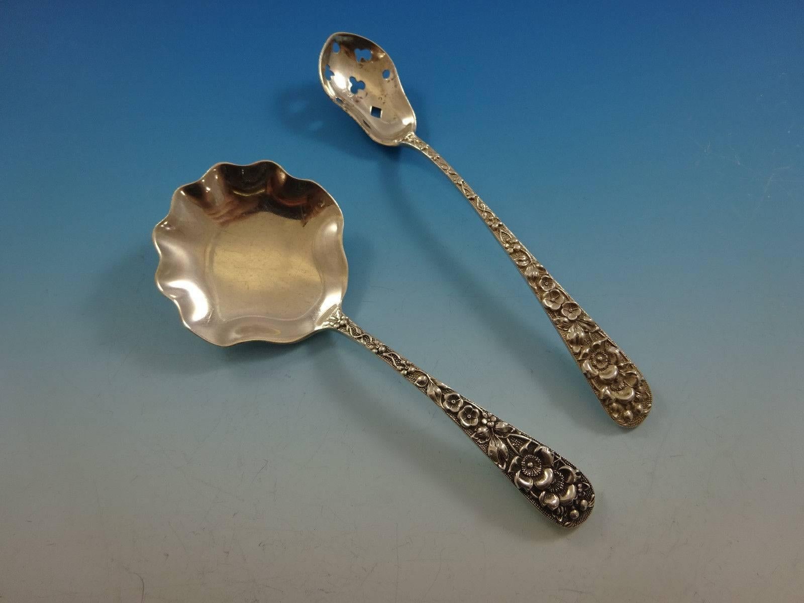 20th Century Forget Me Not by Stieff Sterling Silver Flatware Service for Eight Set 61 Pieces