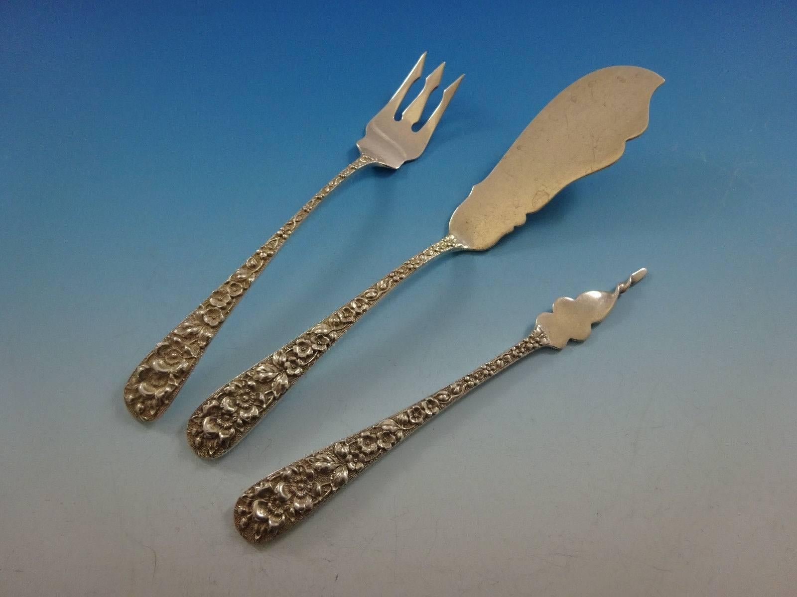 Forget Me Not by Stieff Sterling Silver Flatware Service for Eight Set 61 Pieces 2