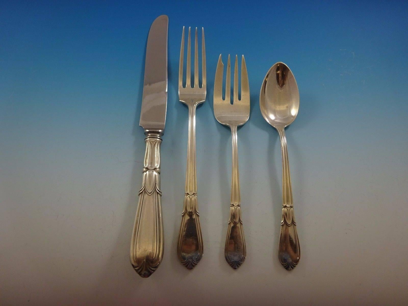 Service de couverts en argent sterling pour 8, ensemble de 42 pièces Troubadour de Frank Whiting Excellent état à Big Bend, WI