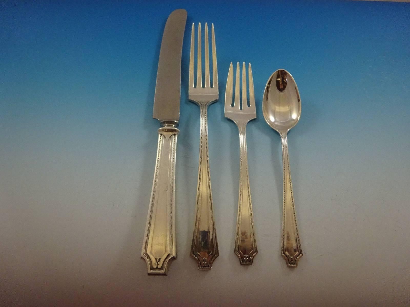 King Albert by Gorham Whiting Sterling Silver Flatware Set 12 Service Dinner In Excellent Condition In Big Bend, WI