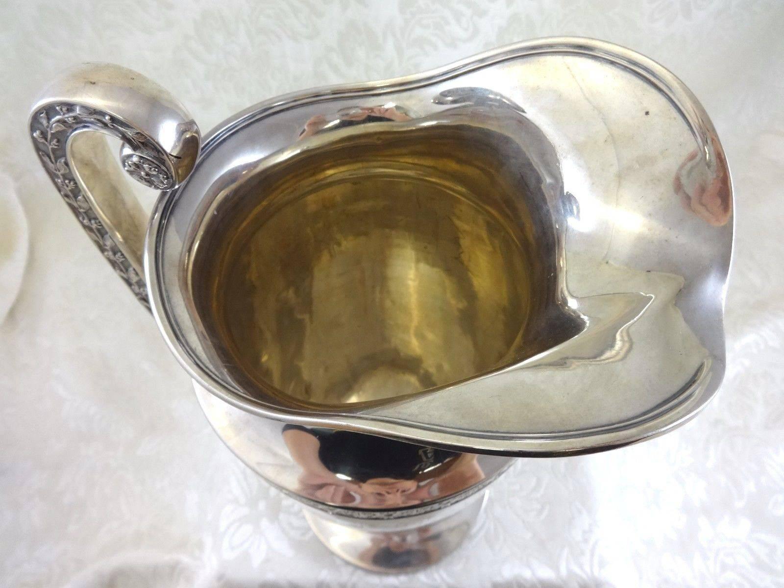 Gorham Sterling Silver Water Pitcher Grecian Monumental, 1915 Hollowware 4