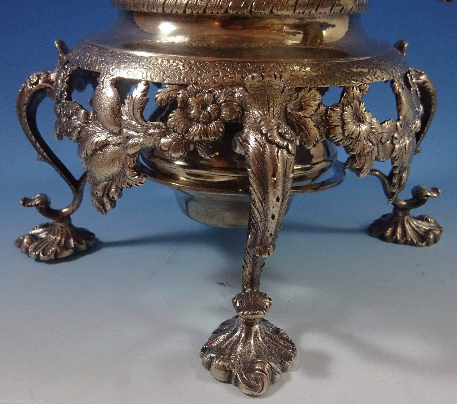 Repousse by Kirk Sterling Silver Hot Water Urn Architectural Scene 4