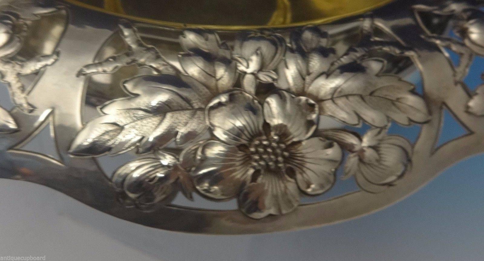 Gorham Sterling Silver Centerpiece Bowl with Wide Pierced Border, Hollowware In Excellent Condition In Big Bend, WI
