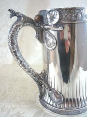 Mixed Metals by Gorham Sterling Tankard Pitcher with Applied Copper Berry