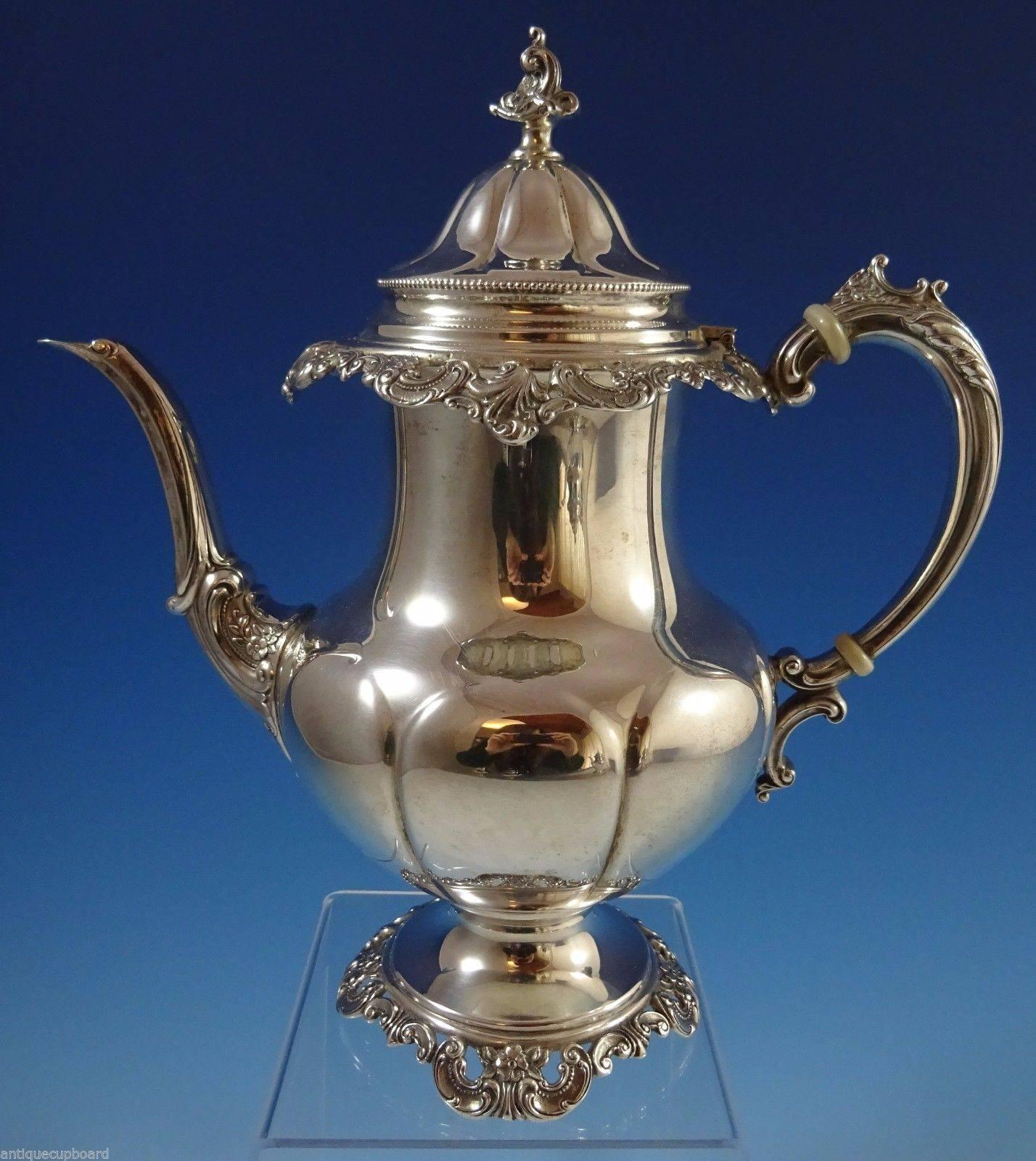 Grande Baroque Wallace Sterling Silver Tea Set Stunning 4Piece Set