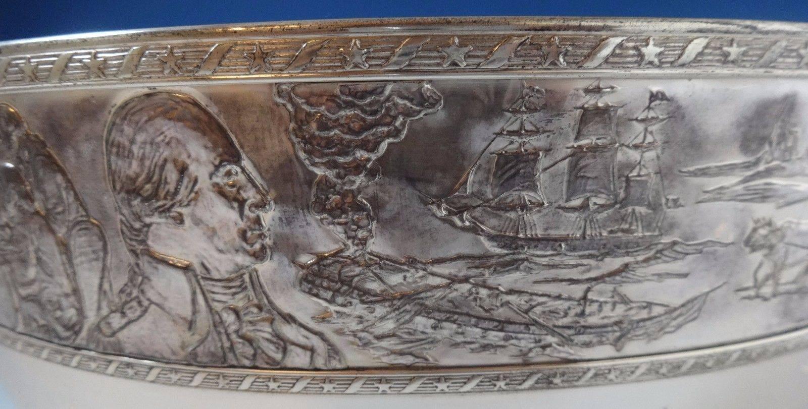 Franklin MInt Sterling Silver 24-Karat Gold Punch Bowl In Excellent Condition In Big Bend, WI