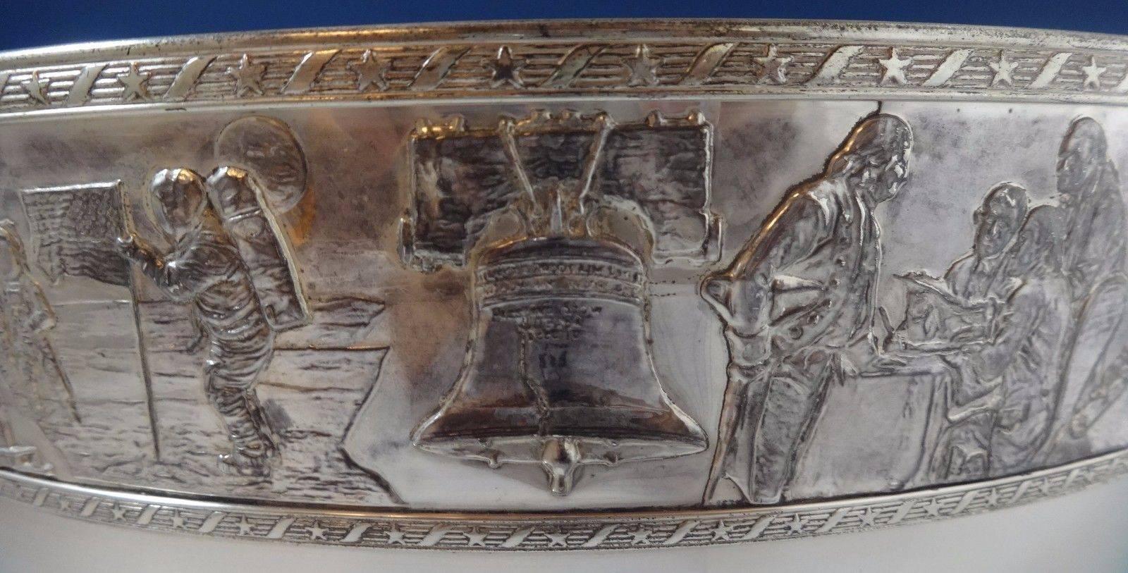 20th Century Franklin MInt Sterling Silver 24-Karat Gold Punch Bowl