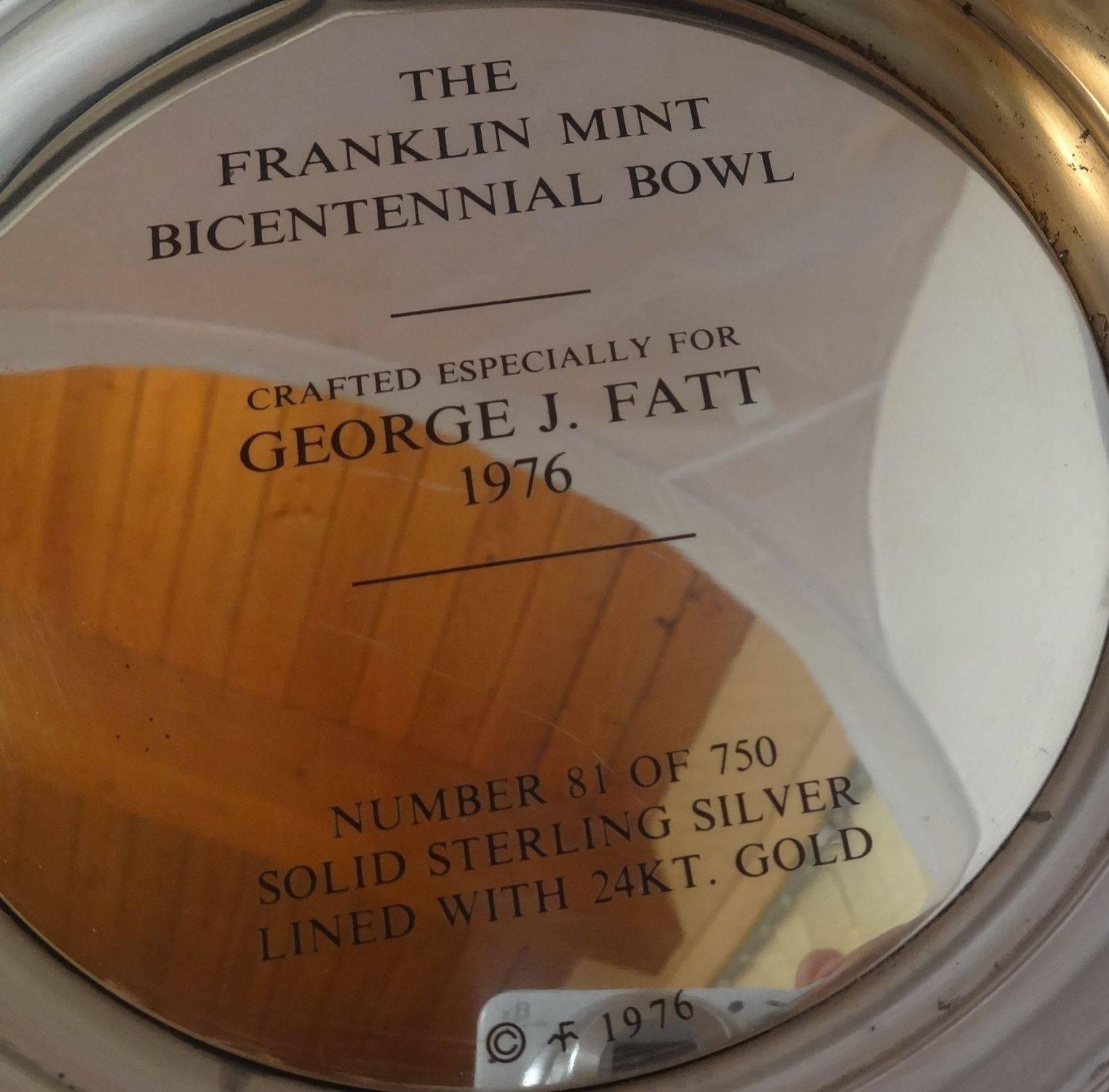 Franklin MInt Sterling Silver 24-Karat Gold Punch Bowl 2
