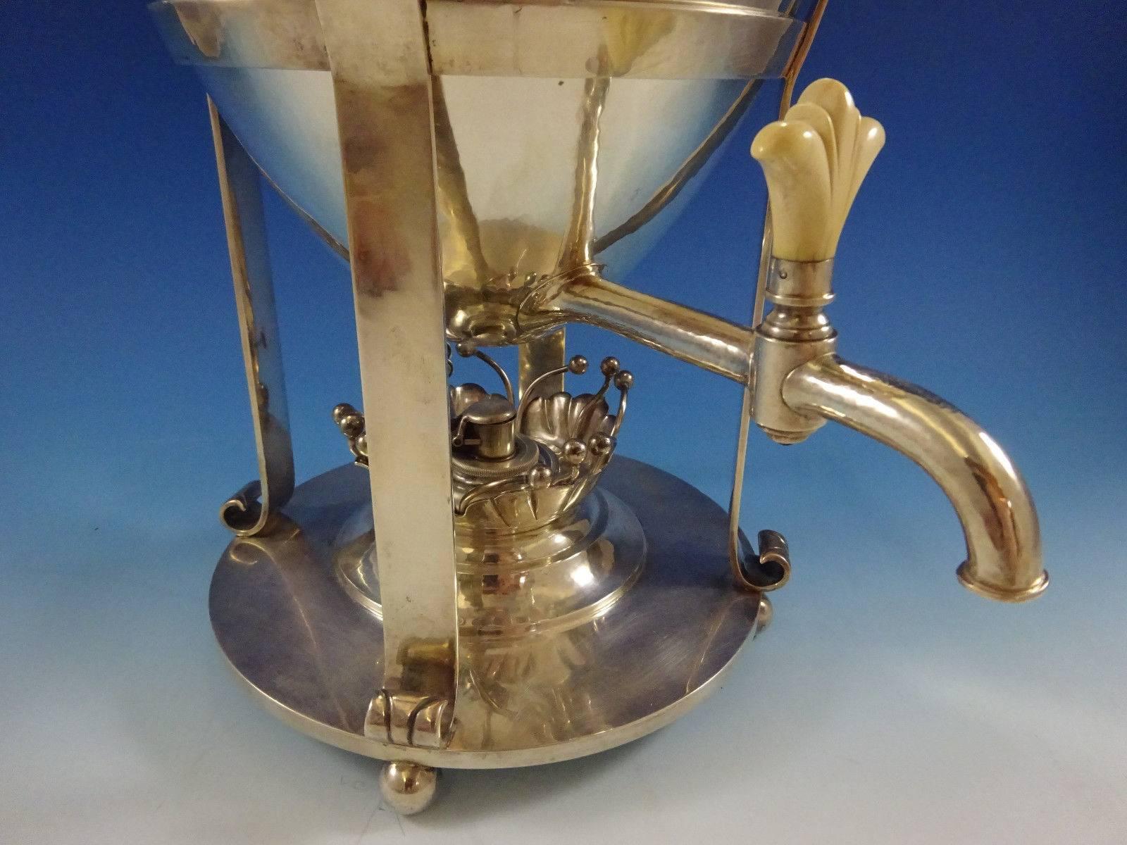 20th Century Blossom Randahl Chicago Sterling Silver Hot Water Urn Hand-Wrought Hollowware For Sale