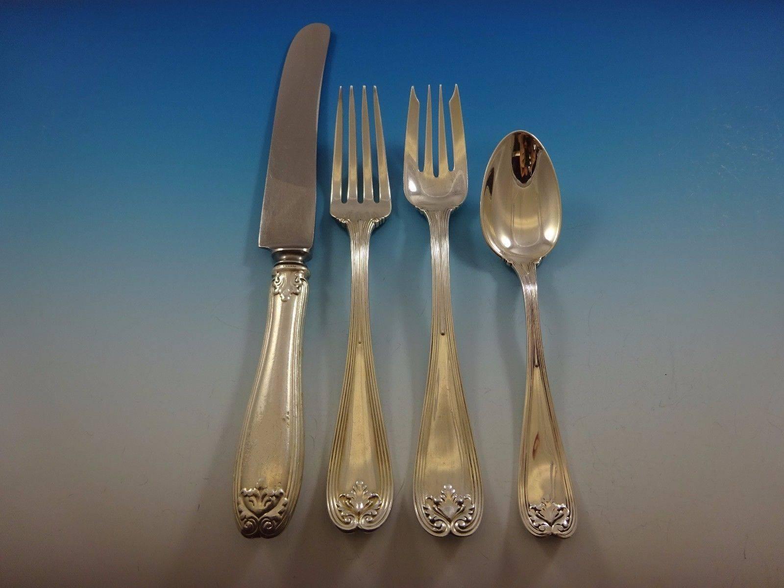 Colonial by Tiffany and Co. Sterling Silver Flatware Service for 6 Set 32 Pieces In Excellent Condition In Big Bend, WI