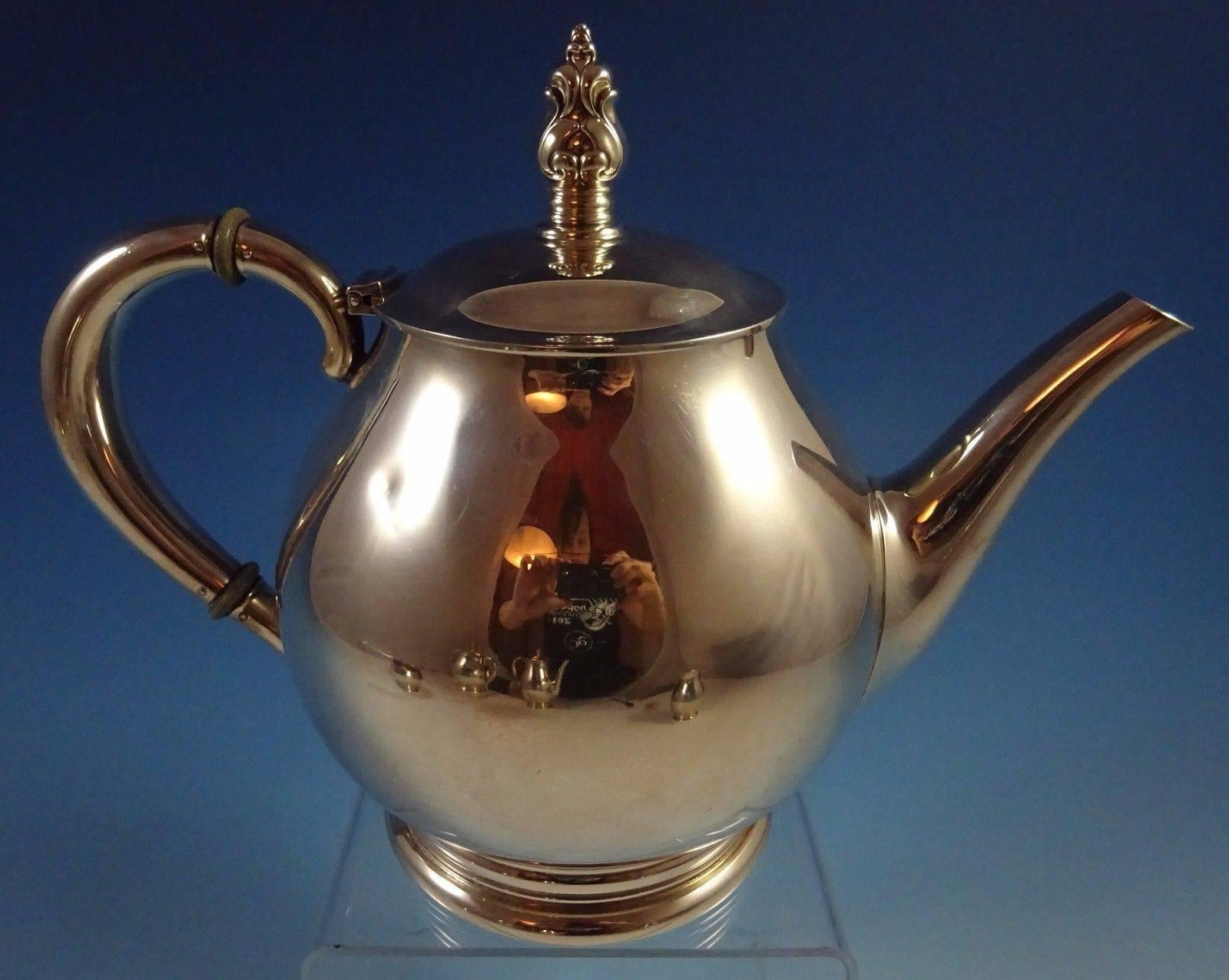 Mid-Century Royal Danish by International Sterling Silver Tea Set Five-Piece 1