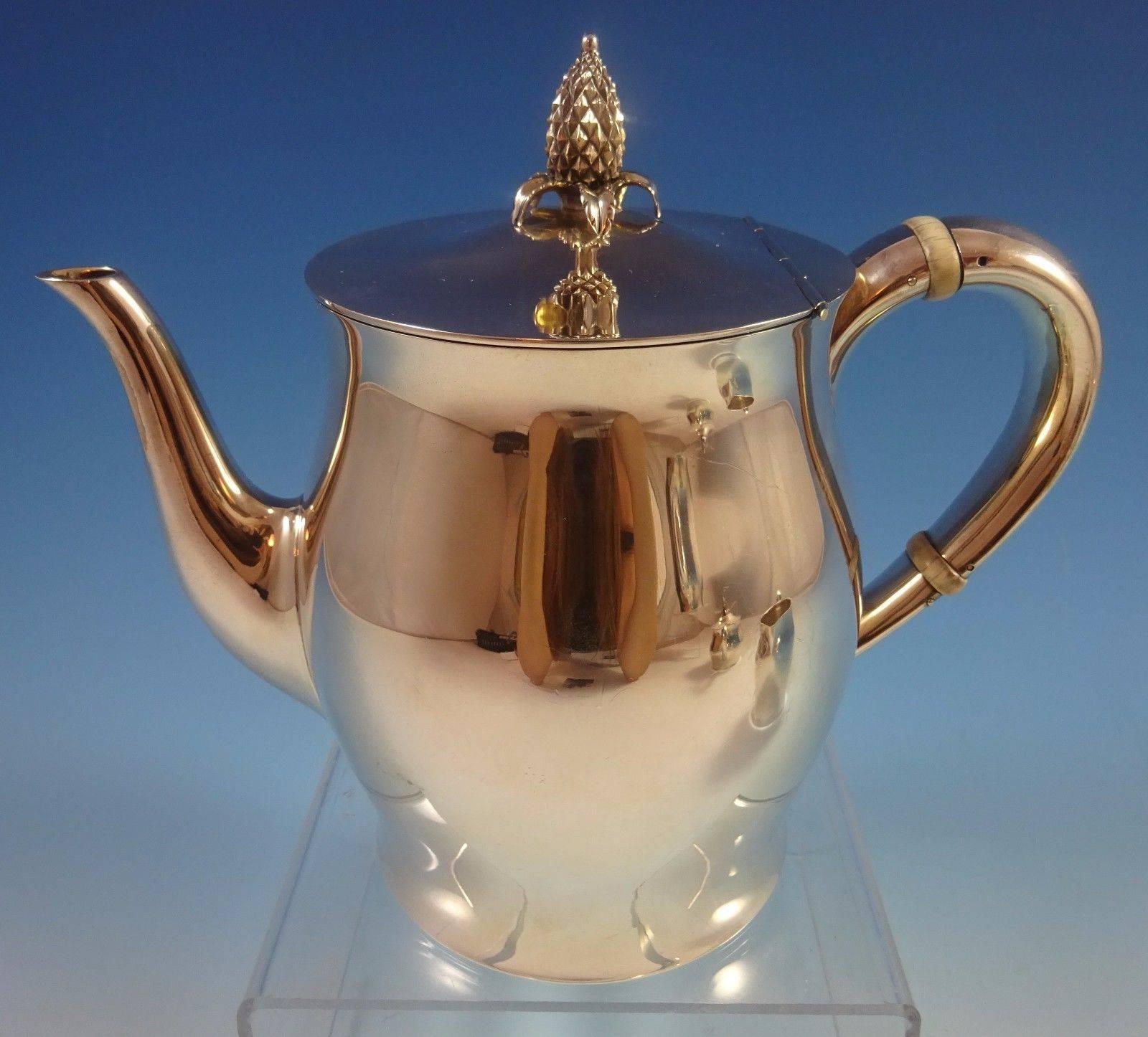 Paul Revere by Tuttle Sterling Silver Tea Set of Four Pieces Hollowware In Excellent Condition In Big Bend, WI