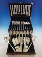 Aria by Christofle Silver plate Flatware Service for 12 Dinner Set 86 Pcs France