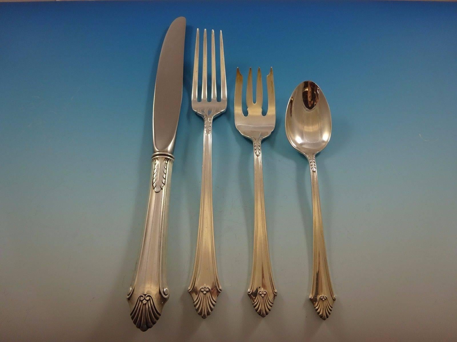 Edgemont by Gorham Sterling Silver Flatware Service for 12 Dinner Set 63 Pieces In Excellent Condition In Big Bend, WI