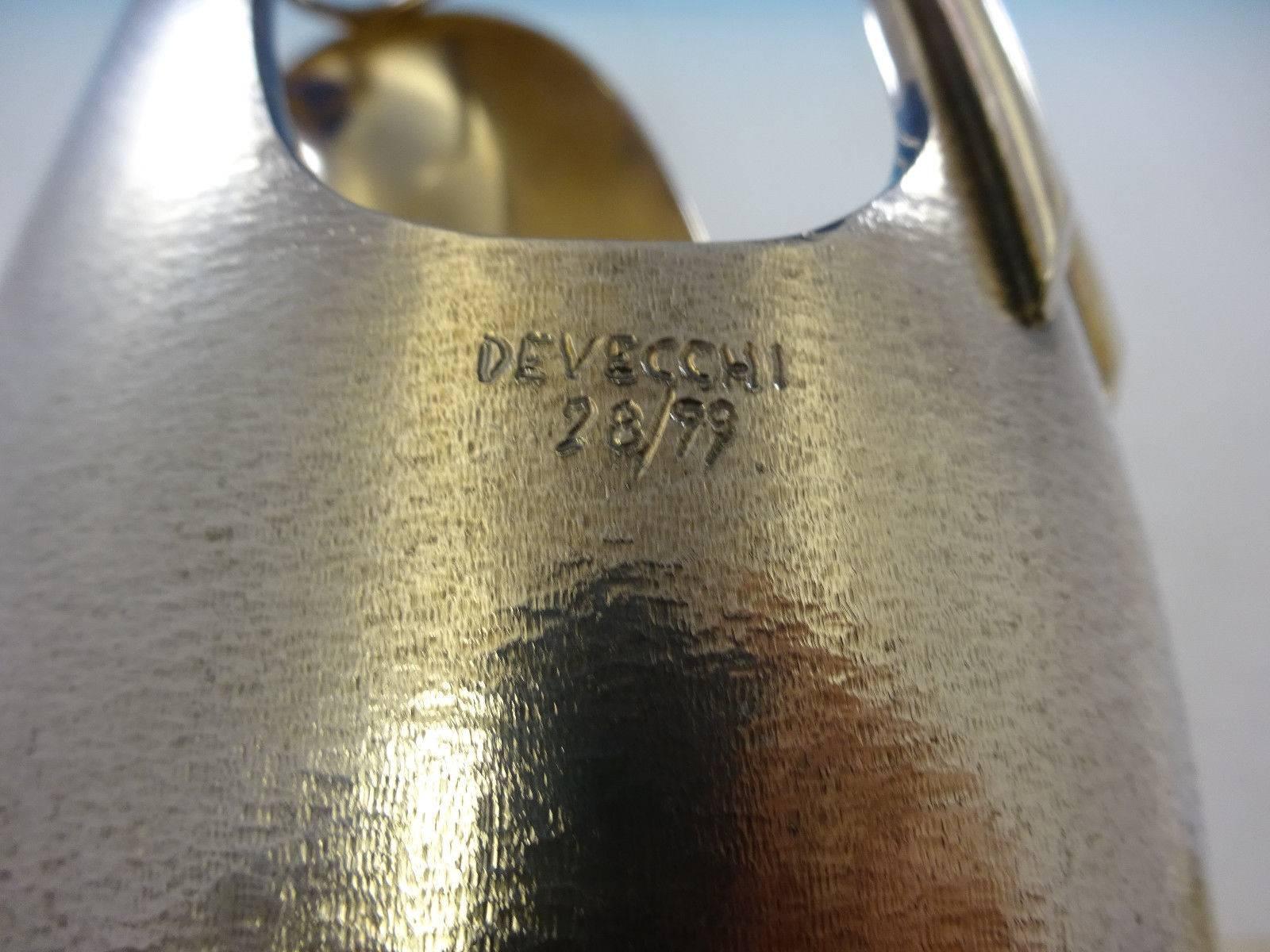 De Vecchi Sterling Silver Vase Pitcher Jug Mid-Century Modern, Italy Hollowware In Excellent Condition In Big Bend, WI