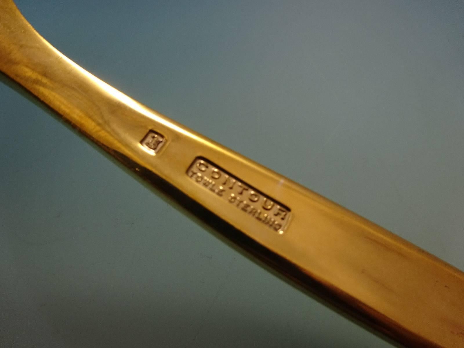 20ième siècle Service de couverts en argent sterling 12 ensembles en or vermeil 48 pièces Contour par Towle en vente