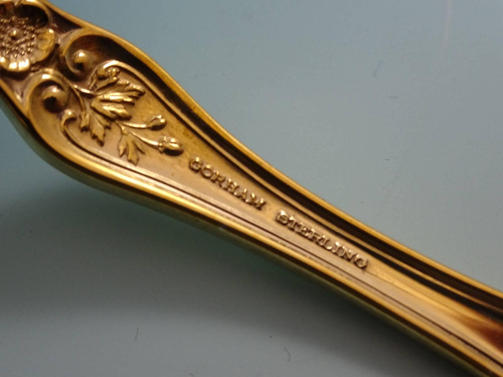 XIXe siècle Service de couverts en argent sterling de 12 pièces en vermeil Buttercup de Gorham en vente