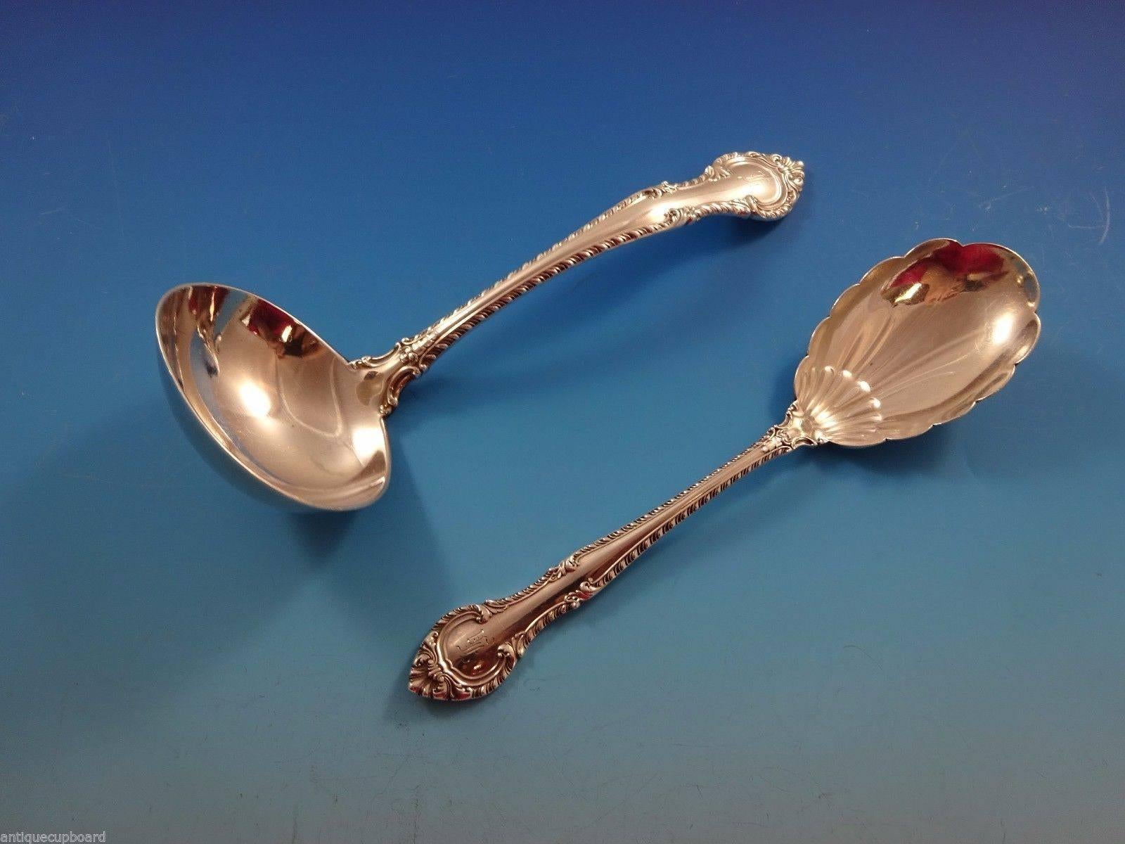 English Gadroon by Gorham Sterling Silver Flatware Service for Eight, 