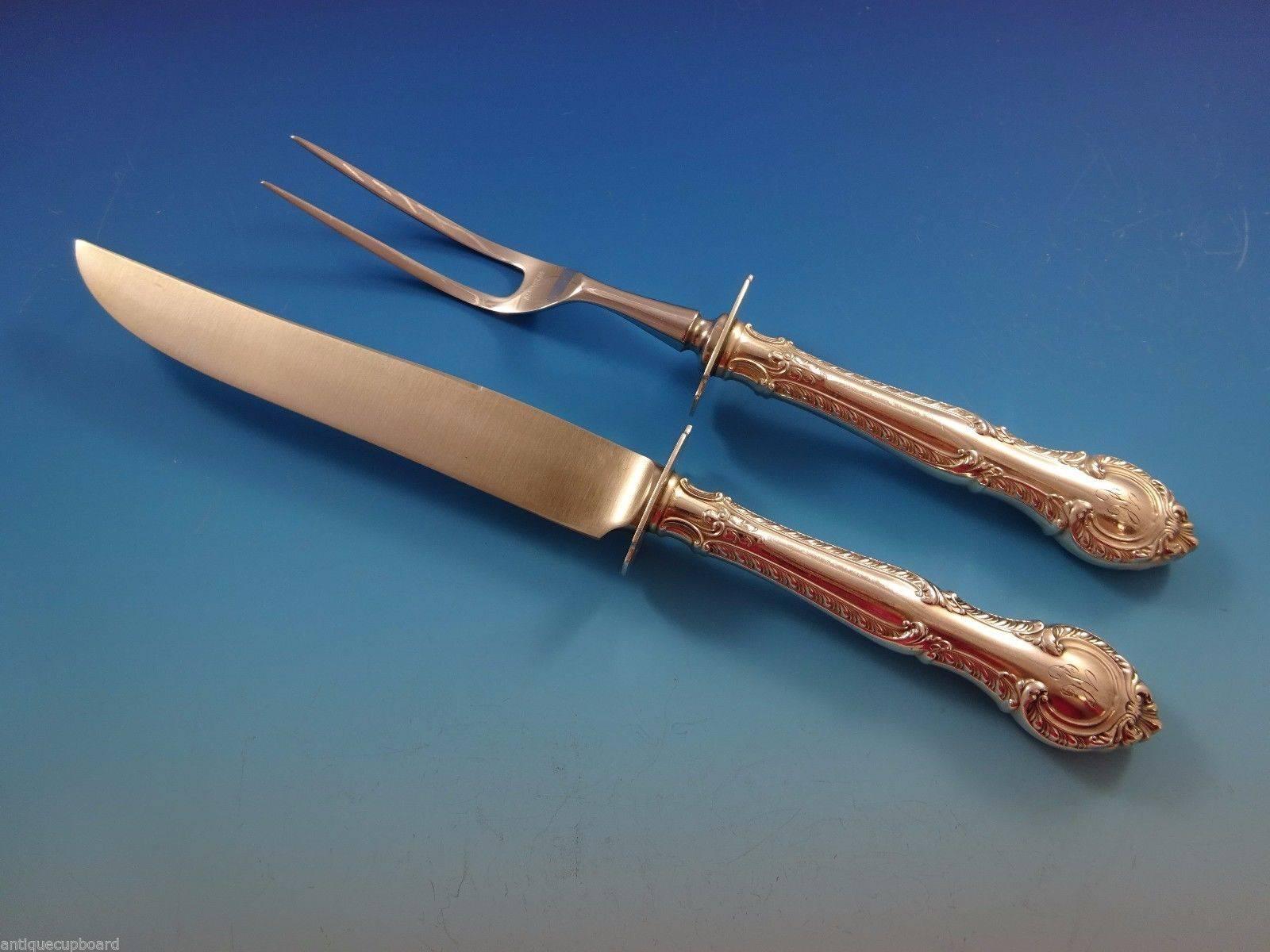 English Gadroon by Gorham Sterling Silver Flatware Service for Eight, 