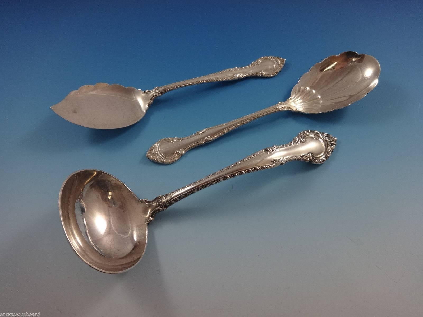 Service de couverts en argent sterling anglais Gadroon par Gorham pour 8 personnes 95 pièces Excellent état - En vente à Big Bend, WI