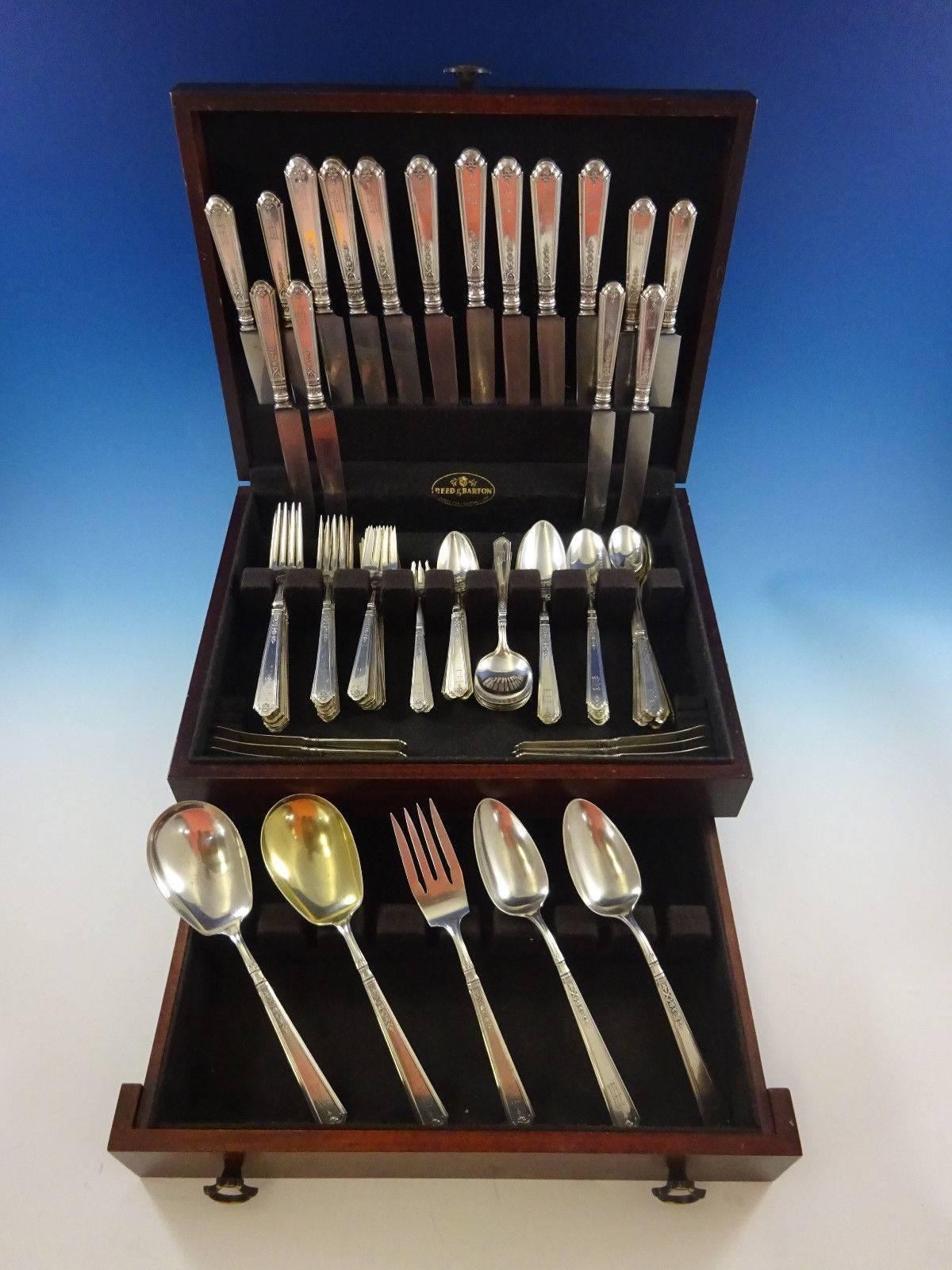 Princess Patricia by Durgin sterling silver dinner and Luncheon flatware set, 93 pieces with 