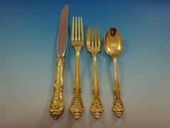 King Edward Gold by Gorham Sterling Silver Flatware Service 8 Set Vermeil 32 Pcs
