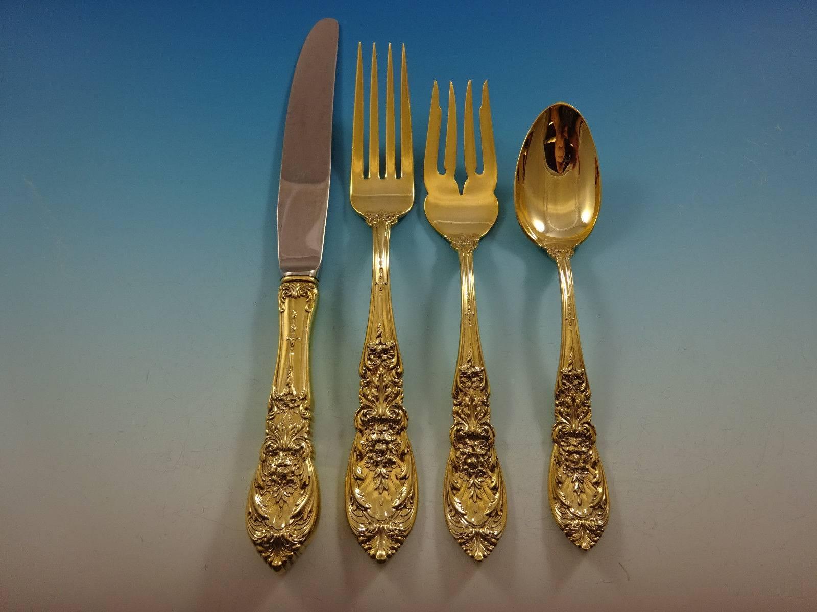 Add some luxe to your life with this fabulous Richelieu Gold by International sterling silver flatware set - 48 pieces. Gold flatware is on trend and makes a bold statement on your table. 

This set is vermeil (completely gold-washed) and includes:
