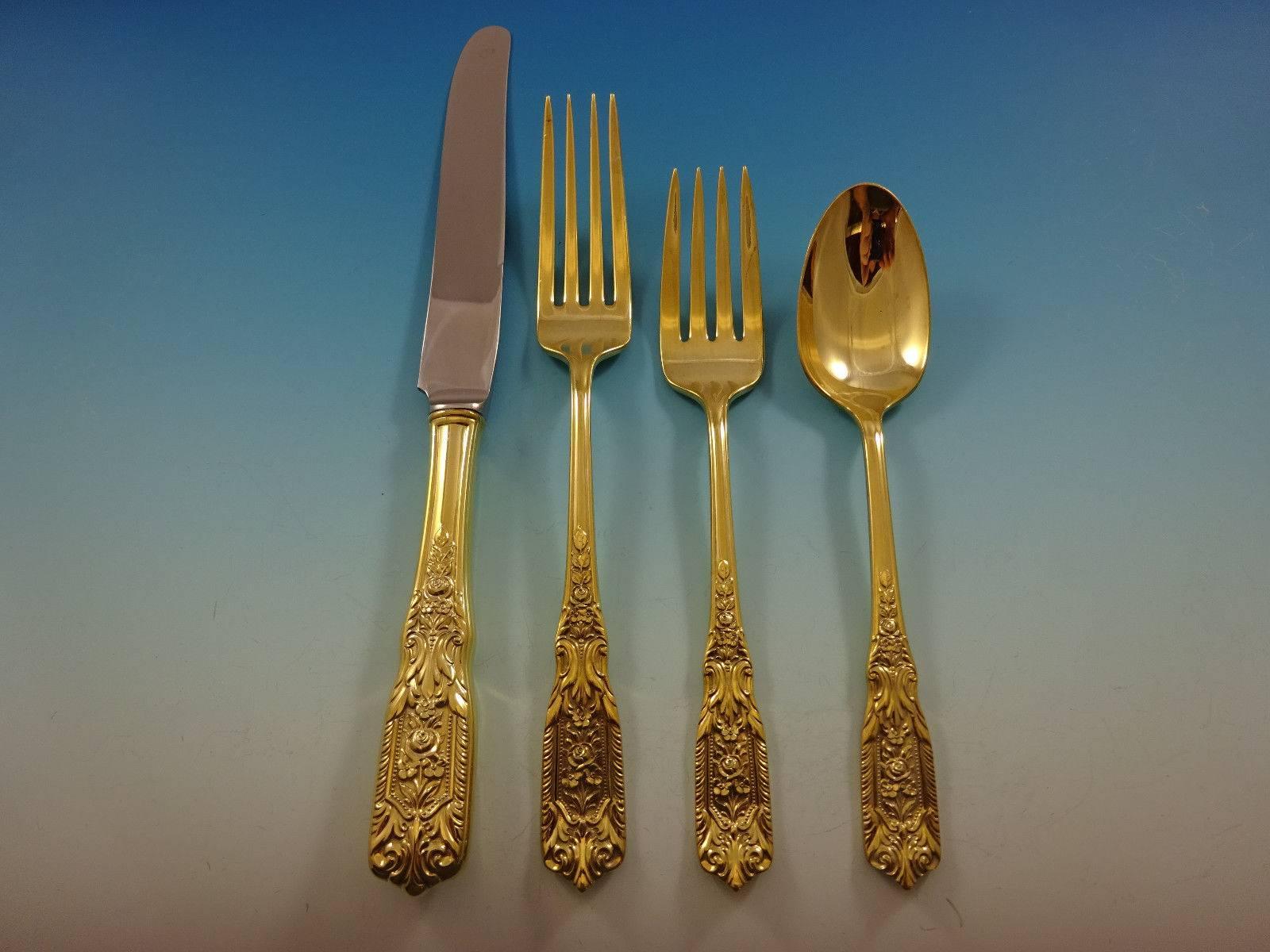 Add some luxe to your life with this fabulous Milburn rose gold by Westmorland sterling silver flatware set - 32 pieces. Gold flatware is on trend and makes a bold statement on your table. 

This set is vermeil (completely gold-washed) and