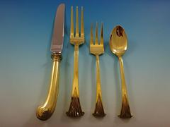 Onslow Gold by Tuttle Sterling Silver Flatware Service for Eight, Set 32 Pieces