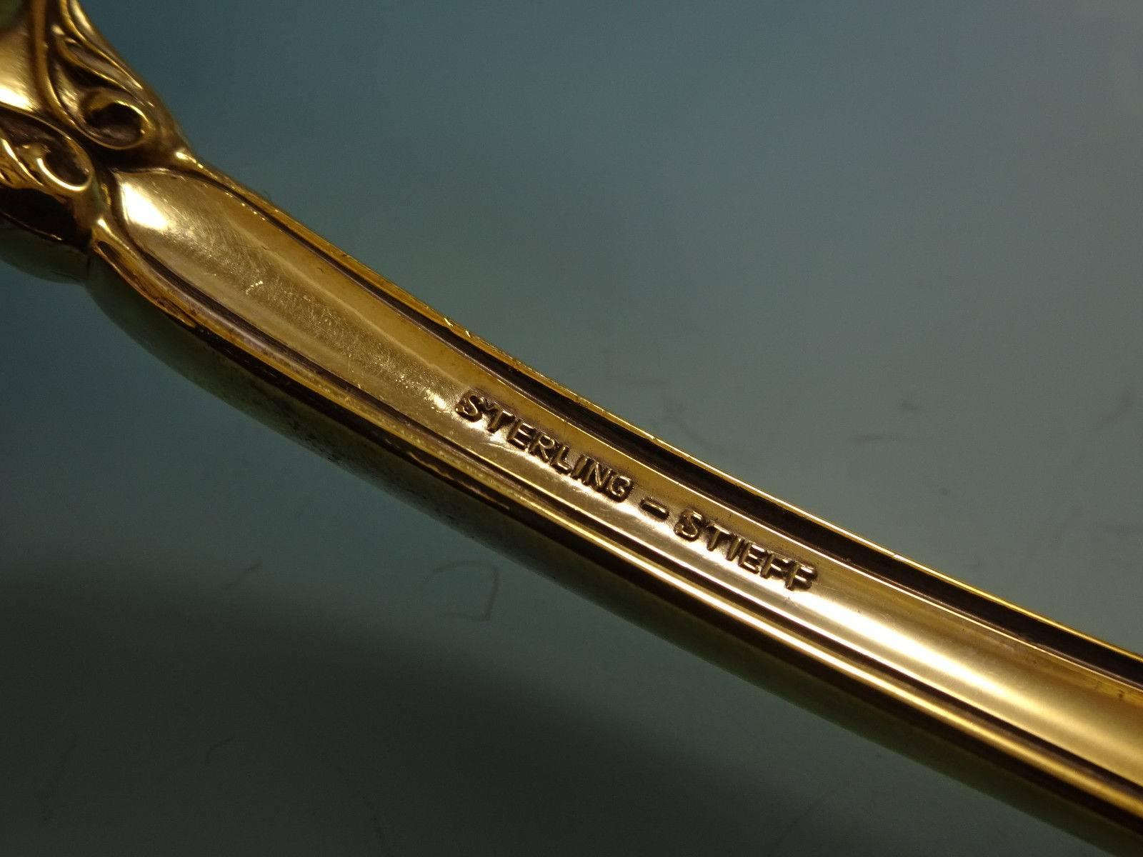 20ième siècle Service de couverts en argent sterling de la dynastie royale Gold de Kirk Stieff, vermeil en vente