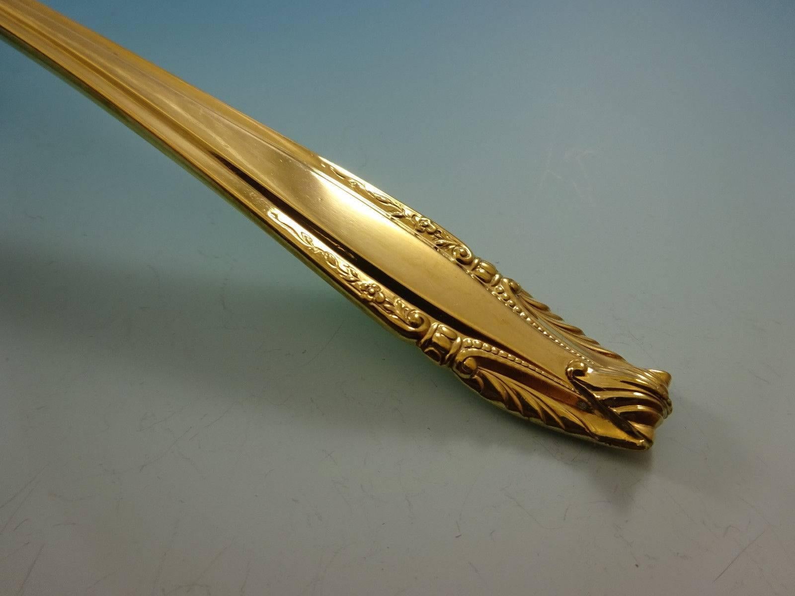 20th Century Stradivari Gold by Wallace Sterling Silver Flatware Service Set for 12 Vermeil For Sale