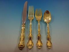 Strasbourg Gold by Gorham Sterling Silver Flatware Service Set for 12 in Vermeil