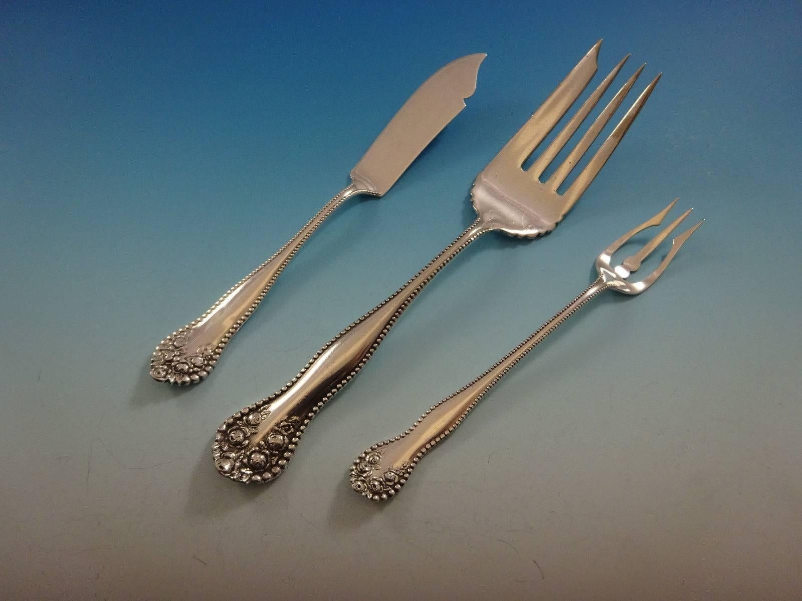 19th Century Lancaster by Gorham Sterling Silver Flatware Set of Eight, Service 60 Pieces 