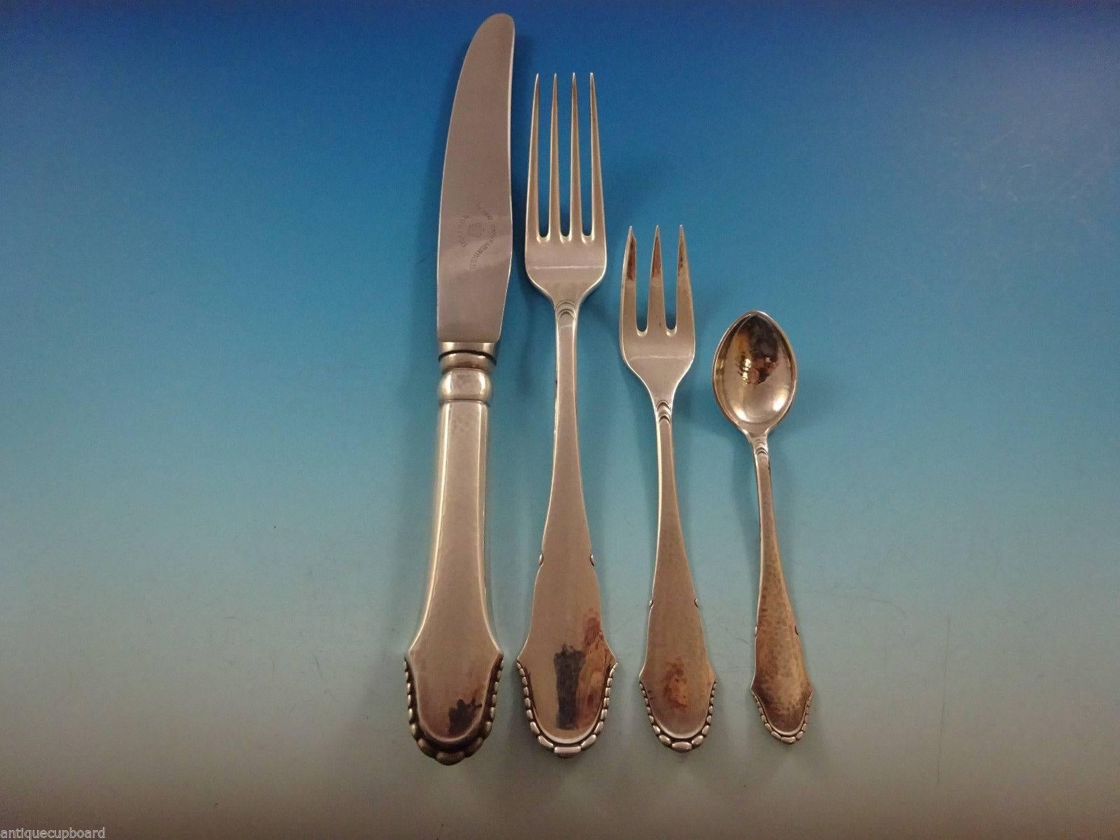 Christiansborg by Grann & Laglye Denmark Sterling Silver Flatware Set for 12 In Excellent Condition For Sale In Big Bend, WI