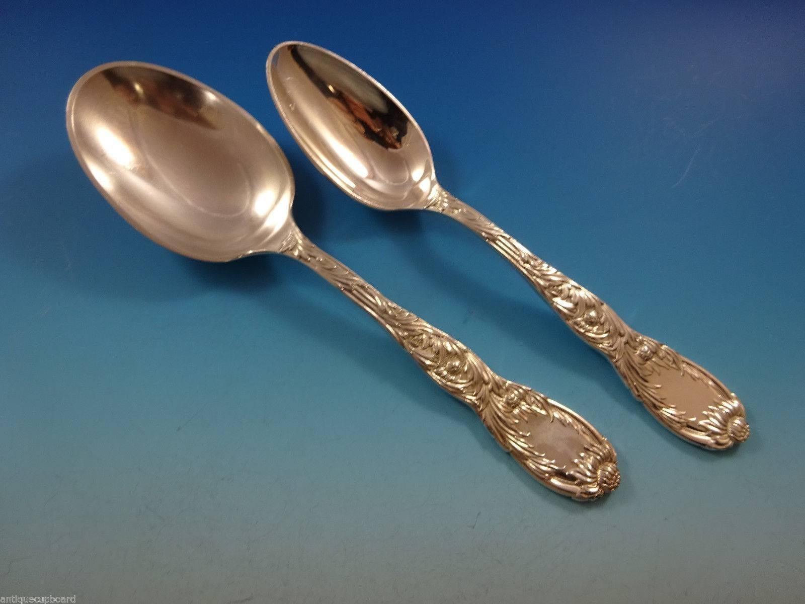 Chrysanthemum by Tiffany Sterling Silver Flatware Set 12 Service Dinner & Lunch In Excellent Condition In Big Bend, WI