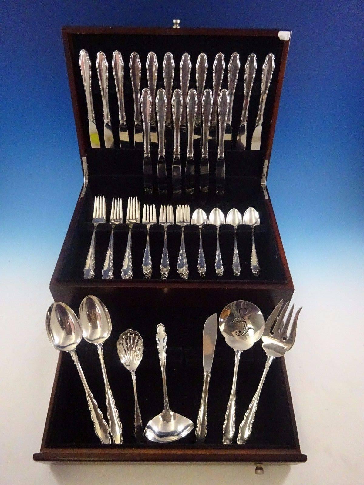 English Provincial by Reed & Barton sterling silver flatware set - 79 pieces. 

This set includes:

18 knives, 9 1/8