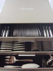 Unknown French Silver Plate Flatware Set in Fitted Christofle Box Dinner 124 Pcs