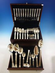 Queen Christina by Frigast Sterling Silver Flatware Set 12 Service Modern 93 Pcs