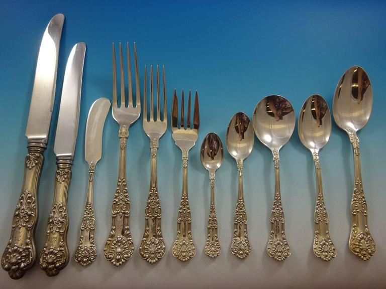 Queens by Birks Canada Sterling Silver Flatware Set Service 115 Pieces