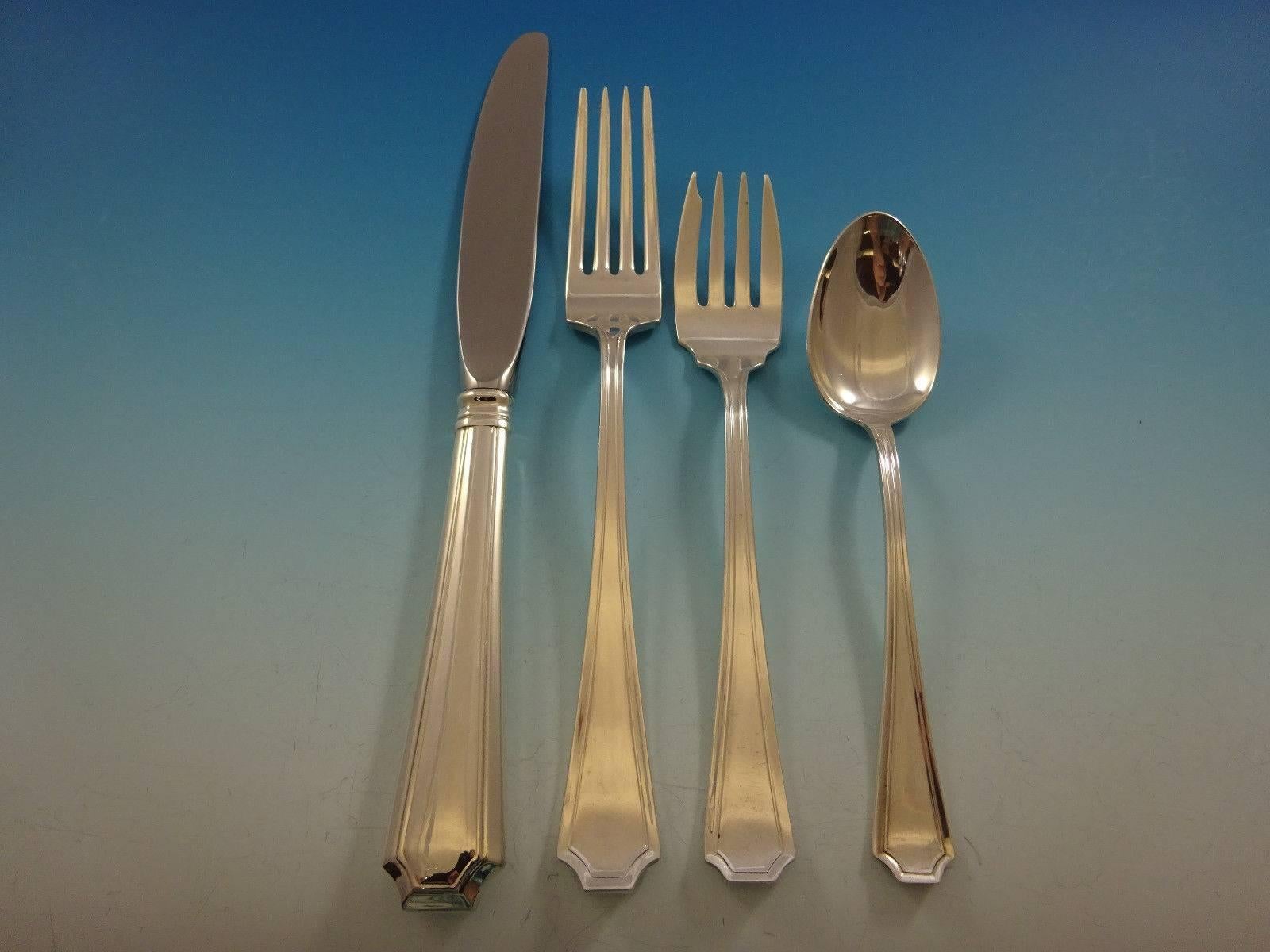 Fairfax by Gorham Sterling Silver Flatware Set for 12 Service Place Size 110 Pcs In Excellent Condition In Big Bend, WI