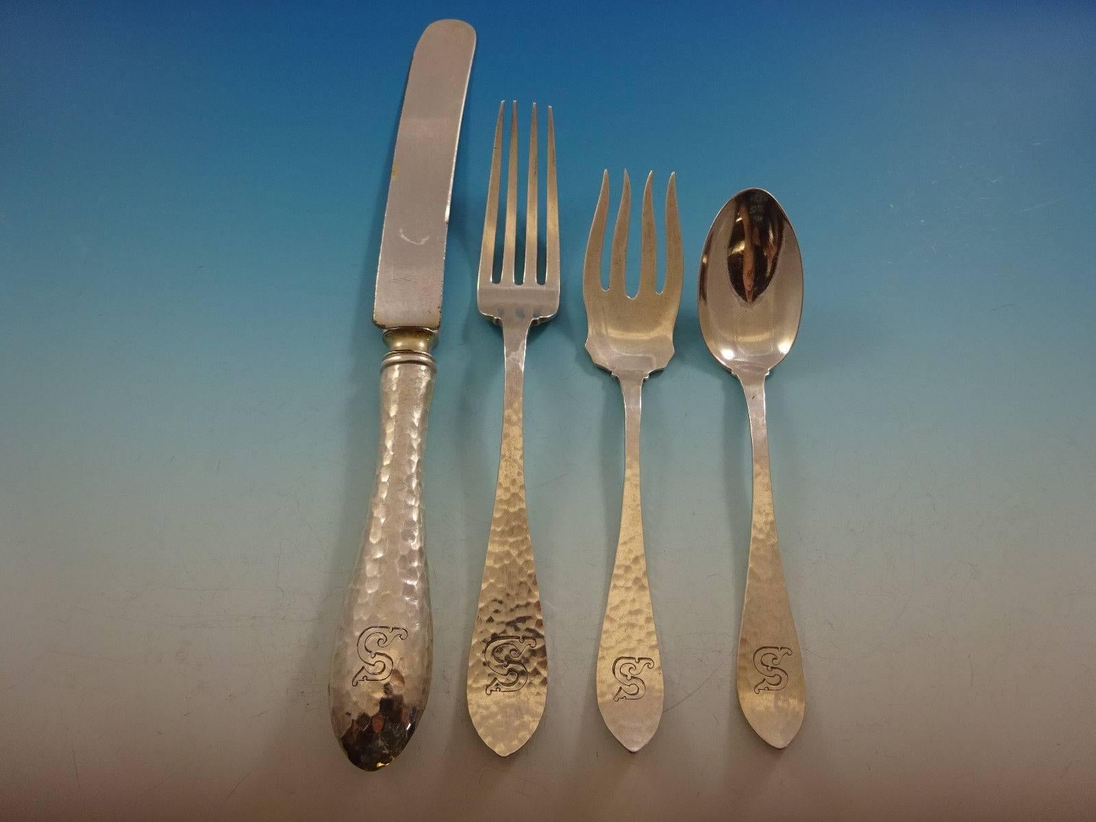 Van Dyke By International Sterling Silver Flatware Set Service, S Mono In Excellent Condition For Sale In Big Bend, WI