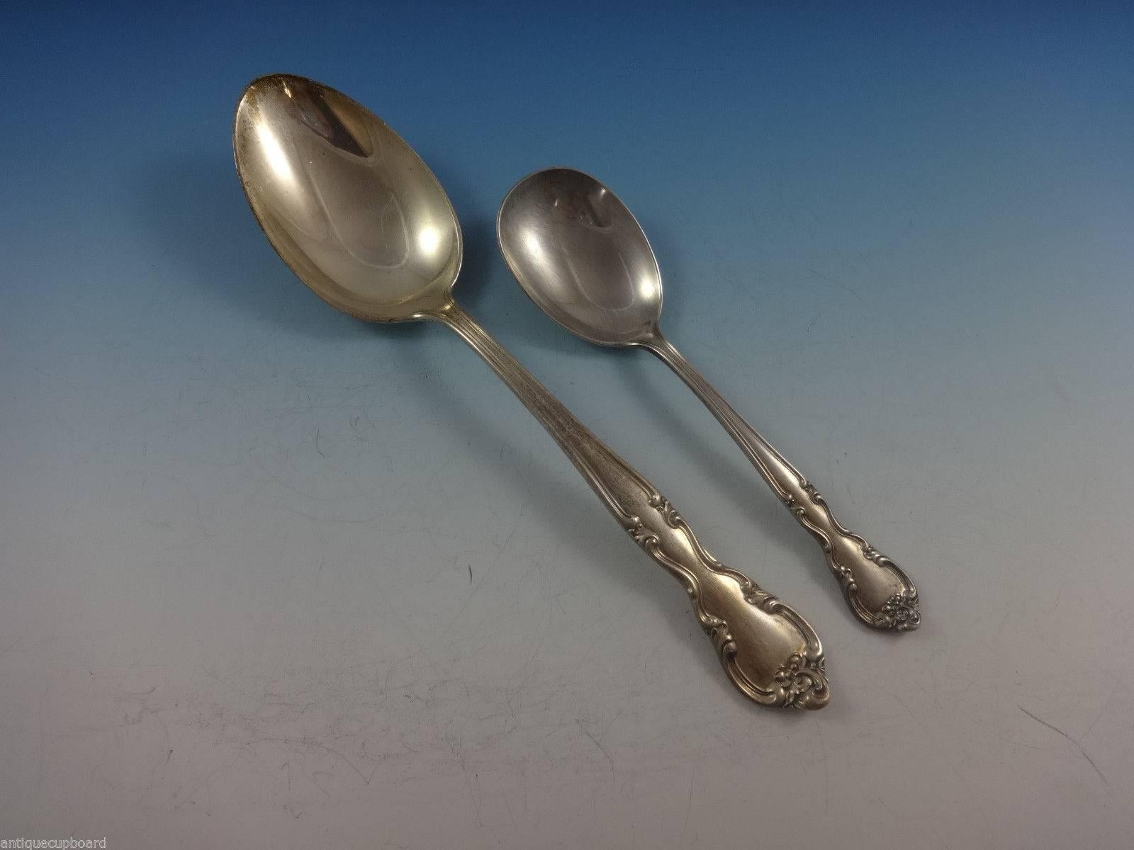 20th Century American Classic by Easterling Sterling Silver Flatware 18 Service Lunch, Huge For Sale