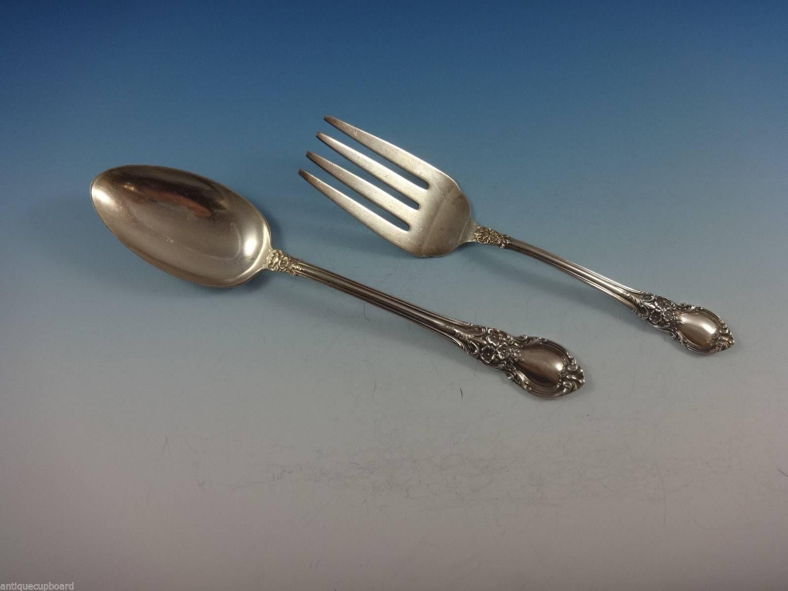 American Victorian by Lunt Sterling Silver Flatware Set of 8 Service Lunch 51 Pc For Sale 2