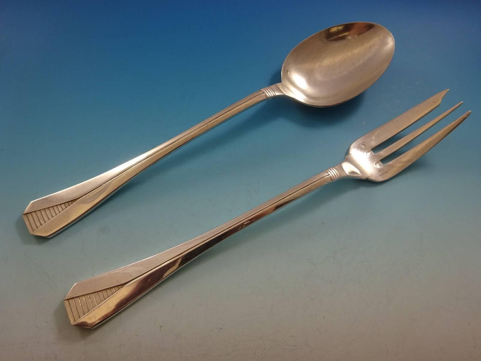 Atlantide by Christofle Silverplate Flatware Set Service 33 Pieces France Dinner 1